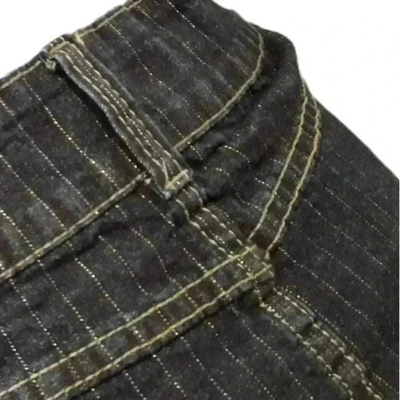 Bongo Vintage Pinstripe Denim Pencil Mini Skirt Size 5 - Picture 12 of 14
